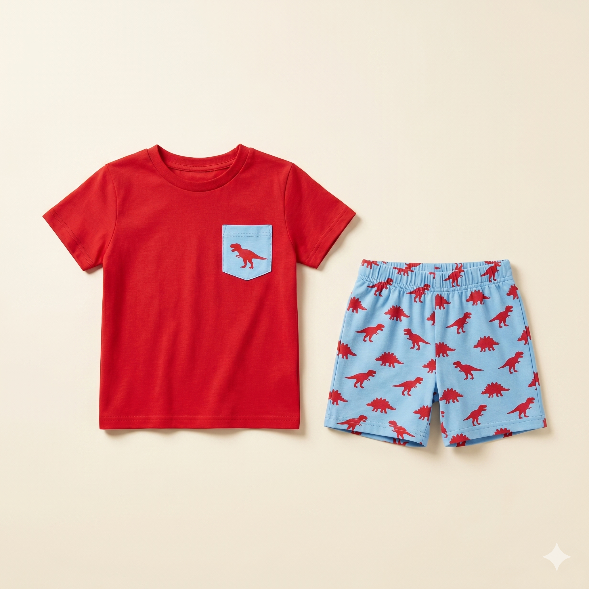 Printed dinosaurs T-shirt shorts