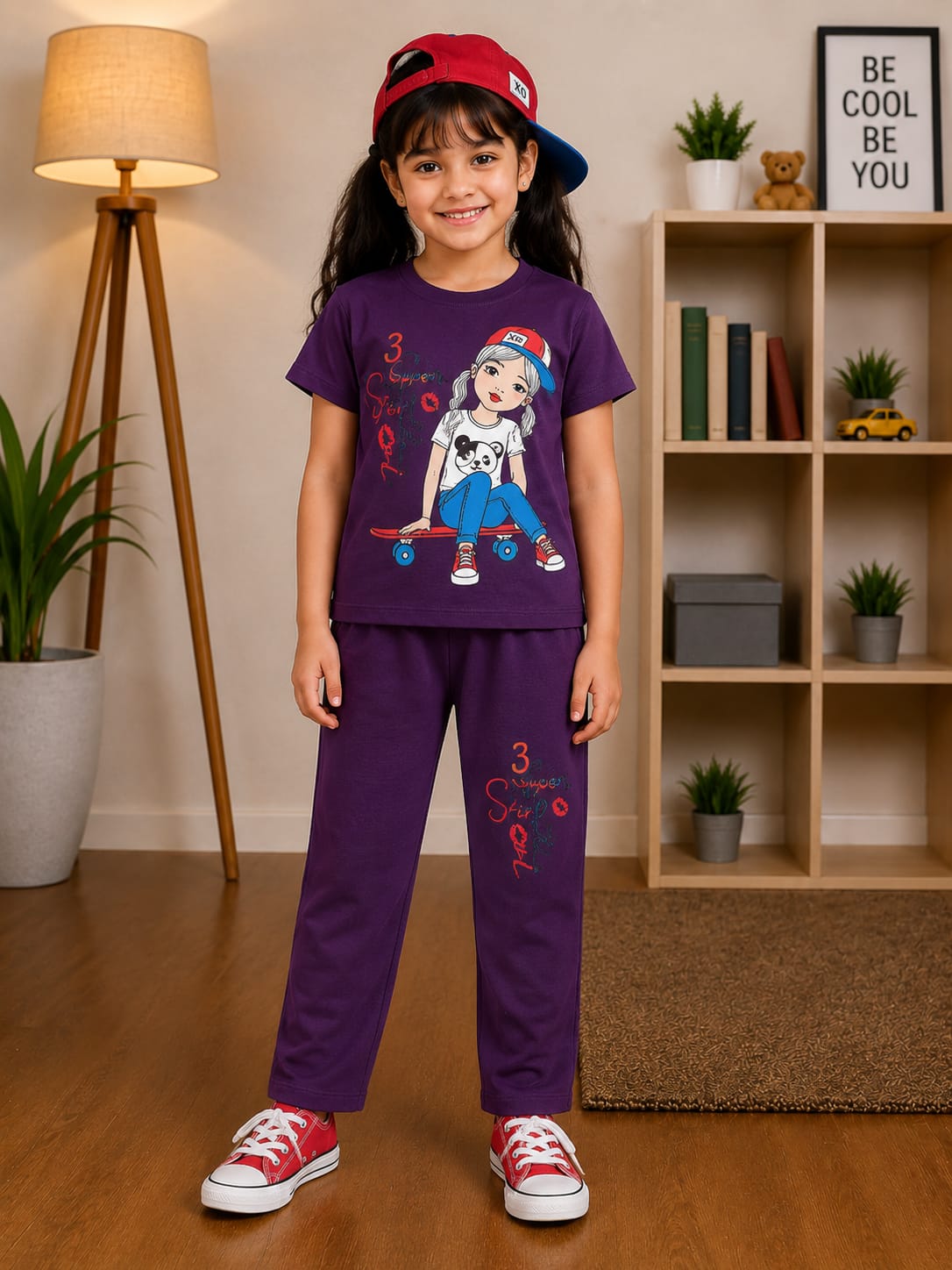 Pretty lady graphic printed trouser shirt
